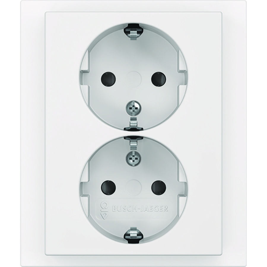 Wandcontactdoos ra dubbel kv inb f-mat wit