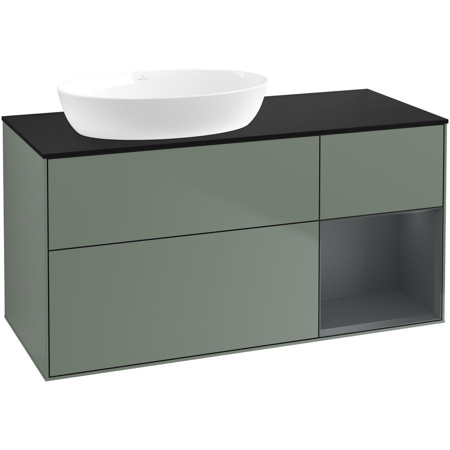 Wastafelonderkast Finion 1200x603x501mm Olive Matt Lacquer FA52HGGM