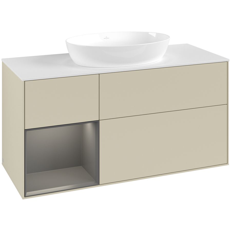 Wastafelonderkast Finion 1200x603x501mm S.Grey Matt Lacquer GA61GKHJ