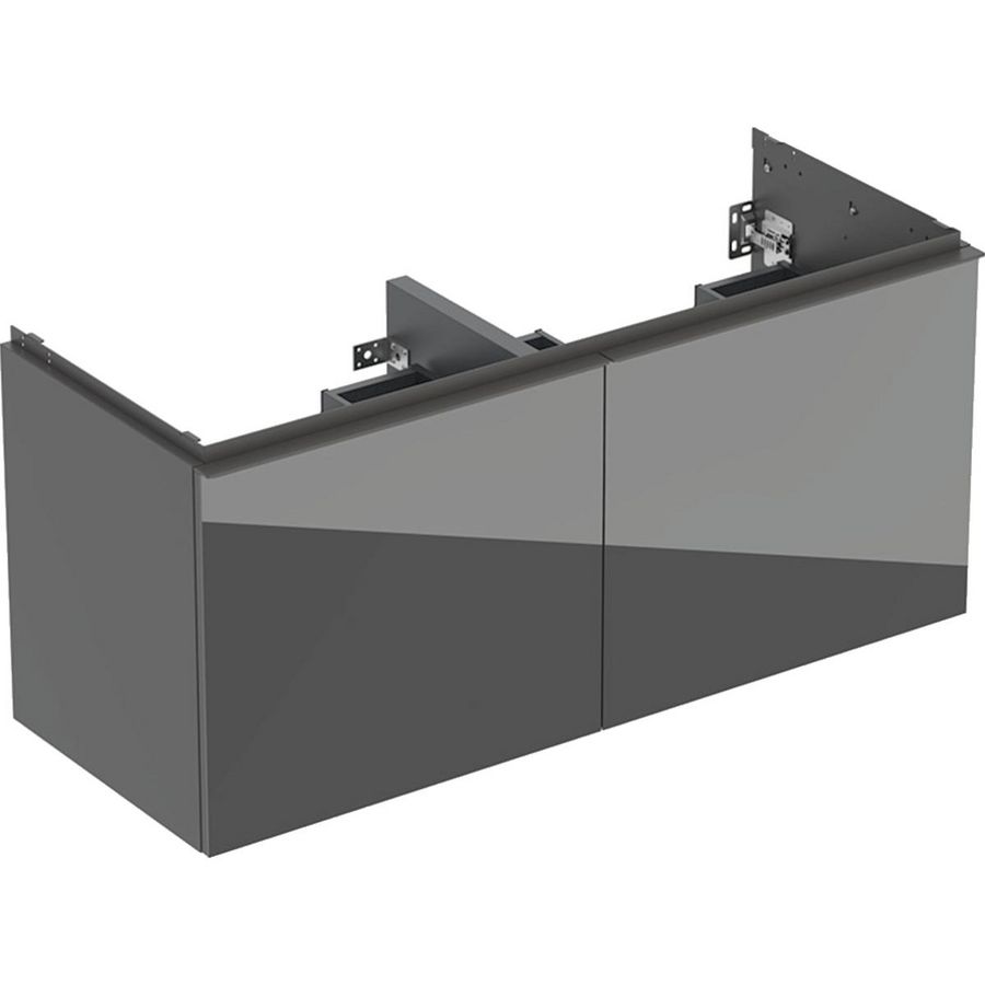 Acanto dub.wastafelonderkast 2 lades 2 binnenlades B120 Lava Glas