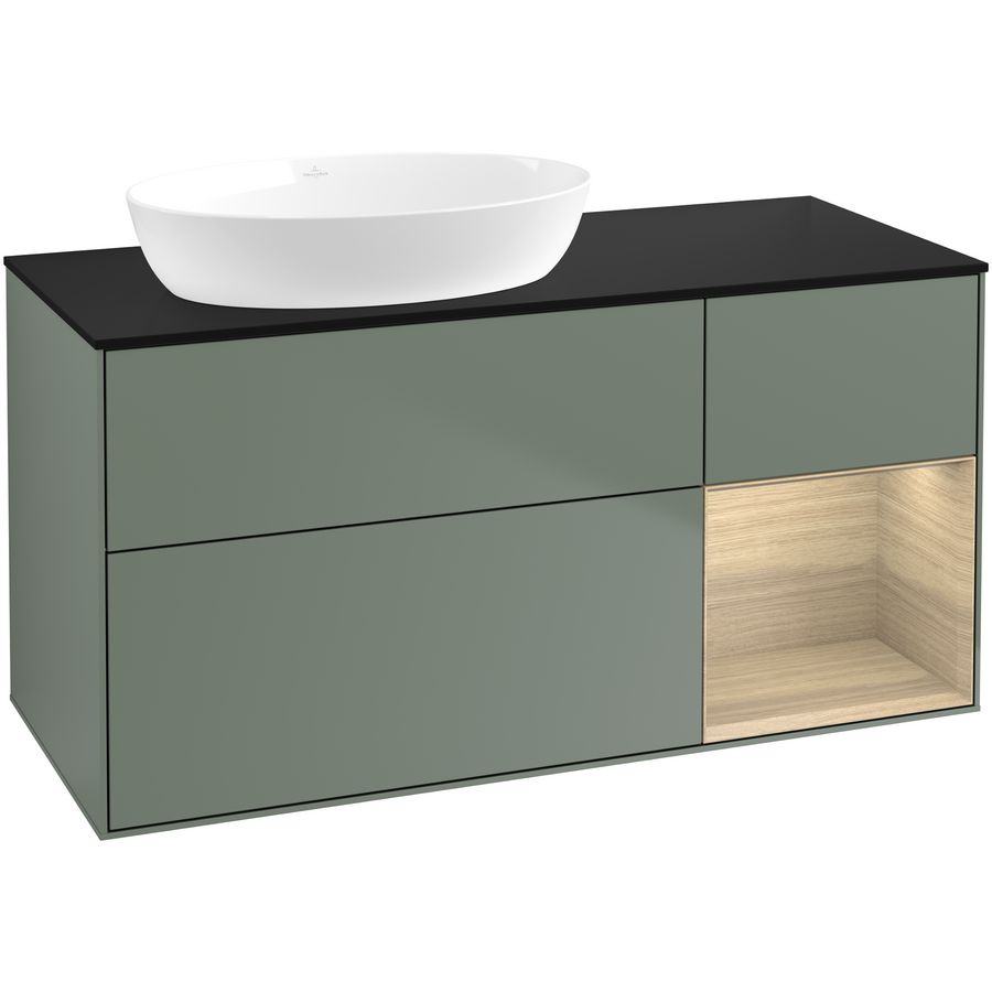 Wastafelonderkast Finion 1200x603x501mm Olive Matt Lacquer FA52PCGM