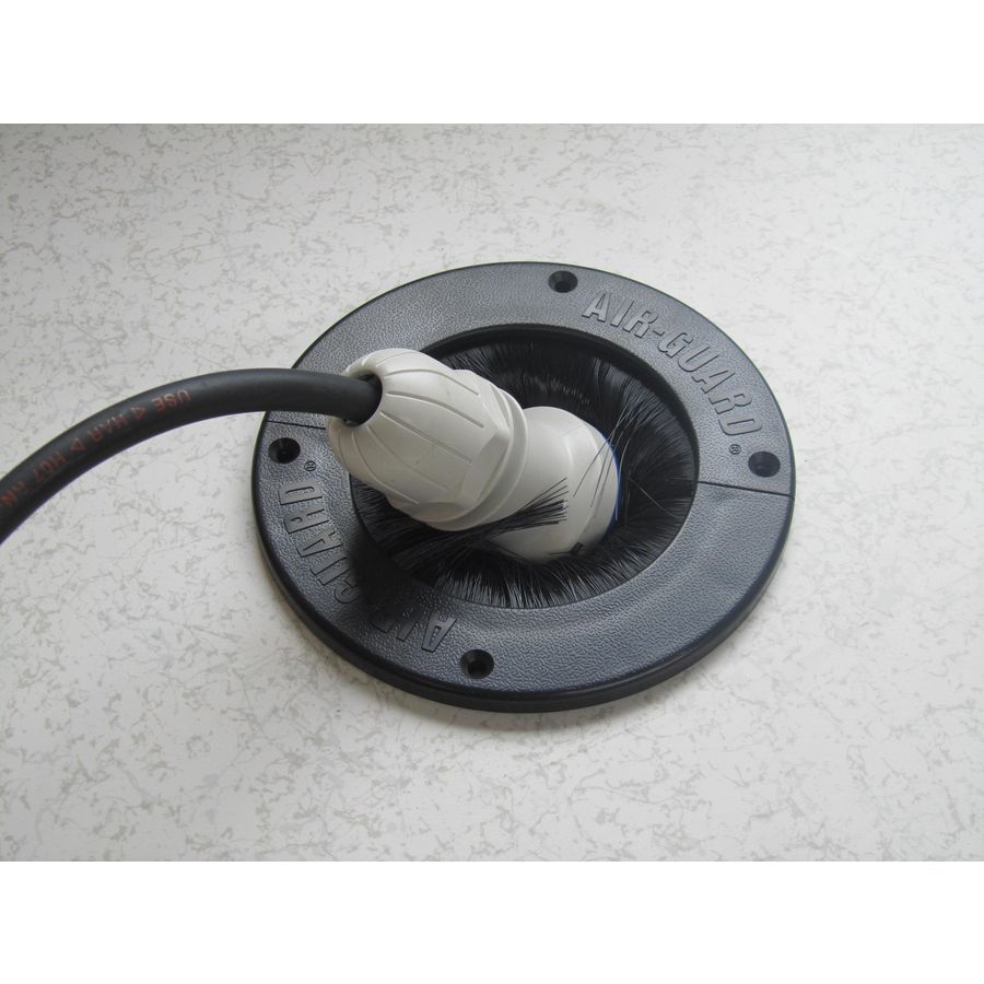 Vloerdoorvoer Air-Guard 127mm incl. borstel zwart