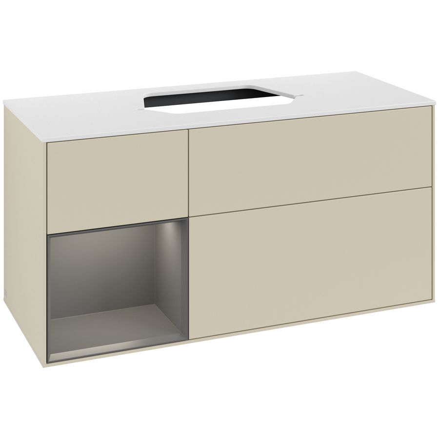 Wastafelonderkast Finion 1200x603x501mm S.Grey Matt Lacquer G411GKHJ