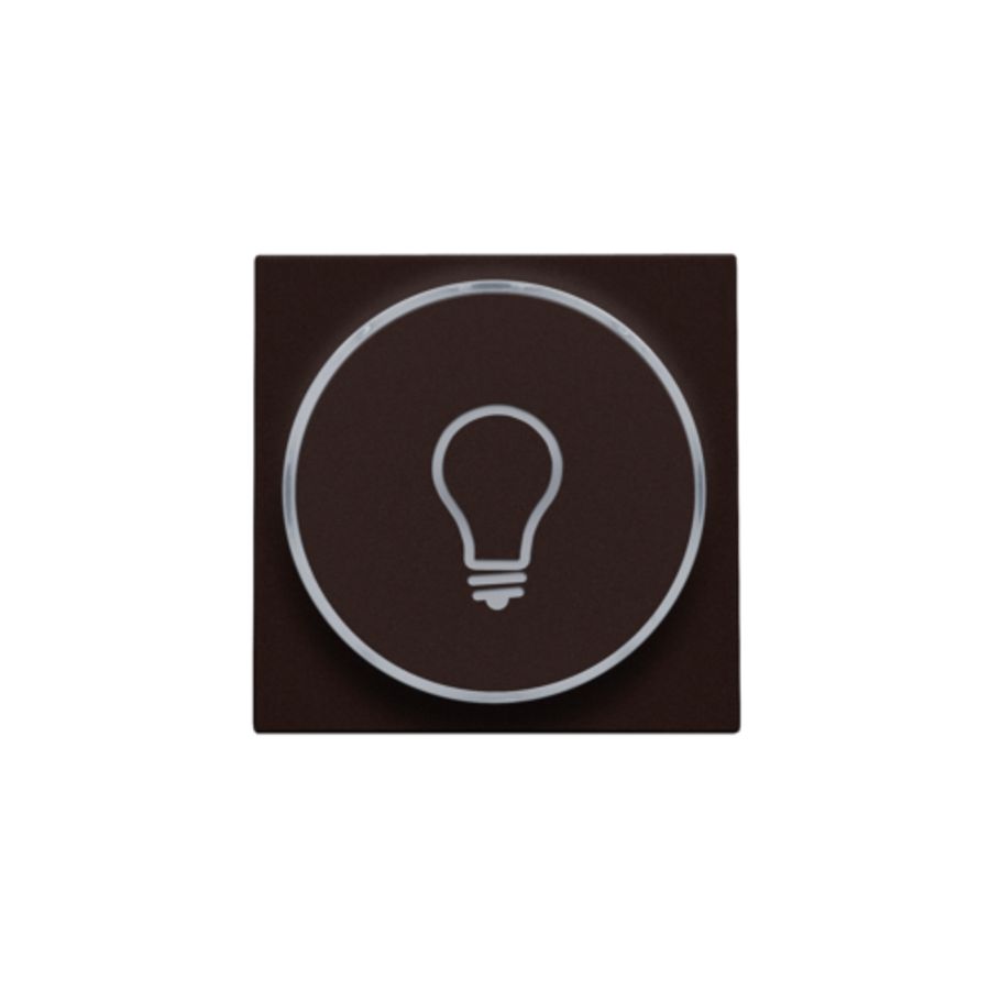 Afwerkingsset doorschijnende ring lampsymbool 6A d.brown c.
