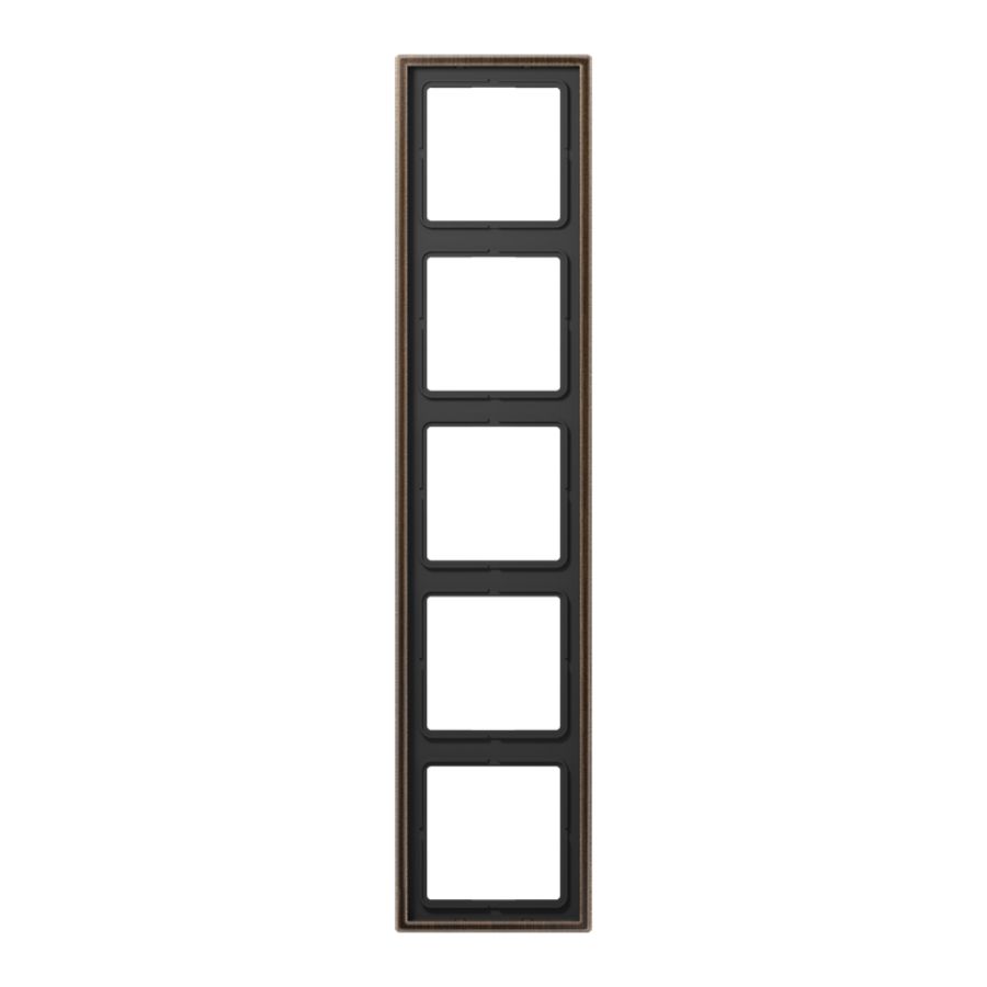 Afdekraam 5-voudig LS messing antiek