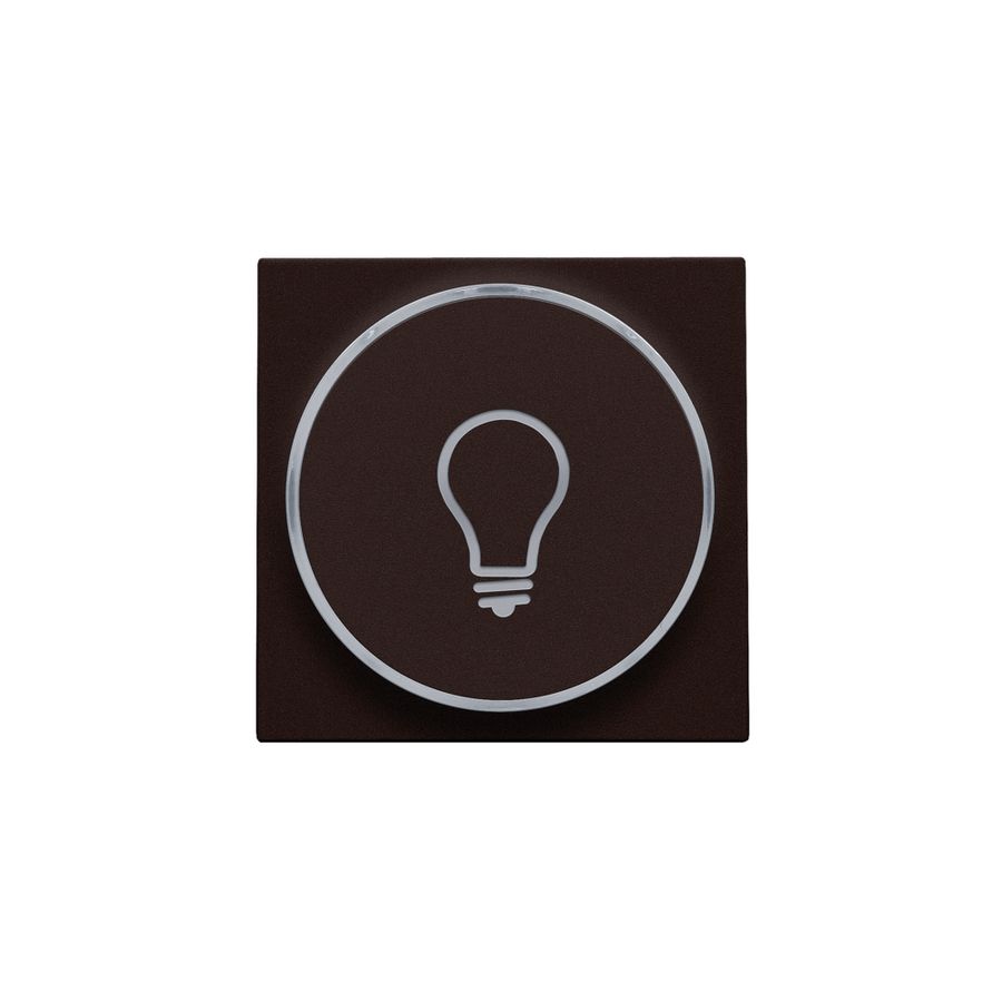 Afwerkingsset doorschijnende ring lampsymbool 6A d.brown c.