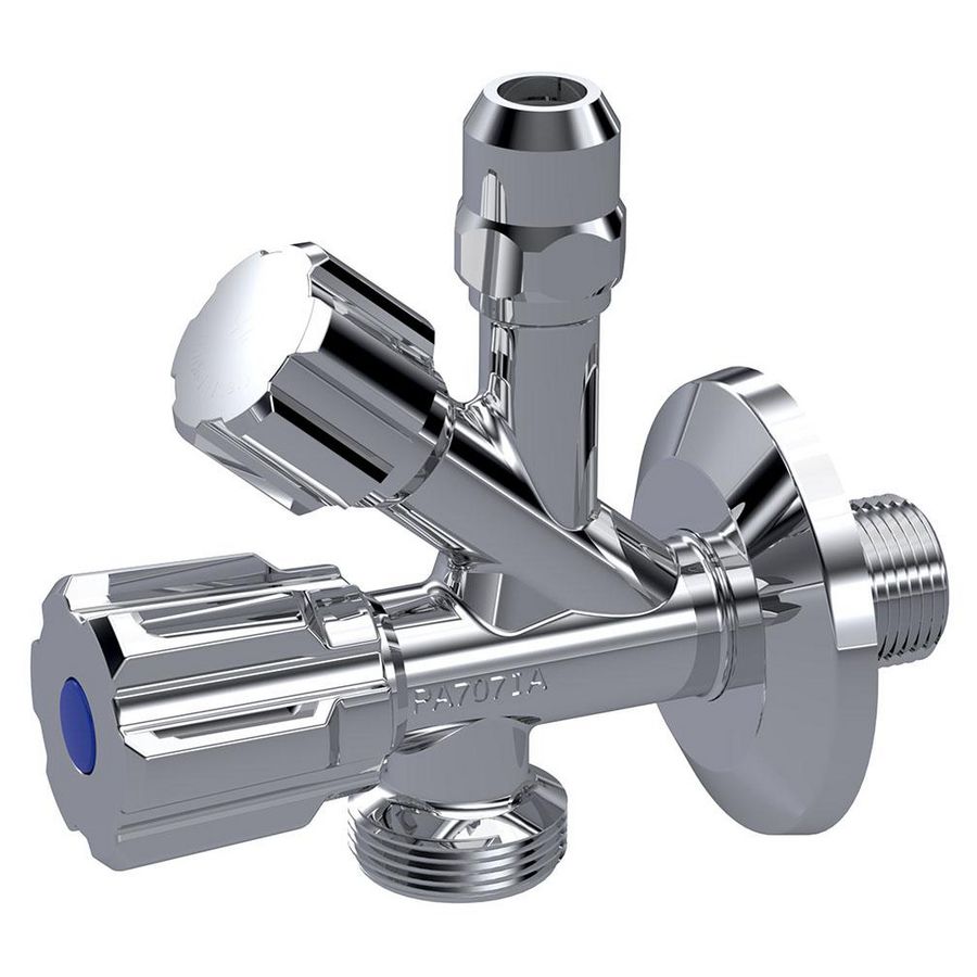 Combi-tapkraan met keerklep 1/2"x3/4"x3/8" 10mm knel