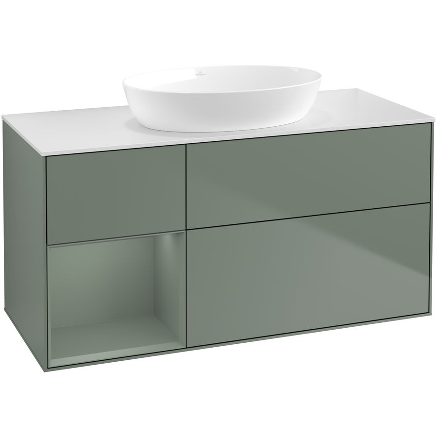 Wastafelonderkast Finion 1200x603x501mm Olive Matt Lacquer FA61GMGM