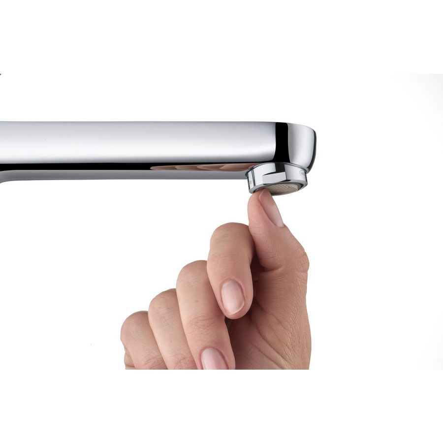 B.2 eenhendelwastafelmengkraan S chroom m.waste