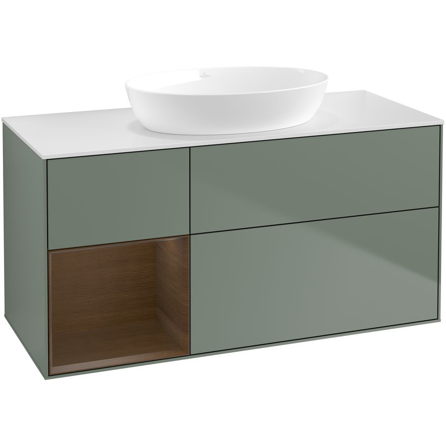 Wastafelonderkast Finion 1200x603x501mm Olive Matt Lacquer FA61GNGM