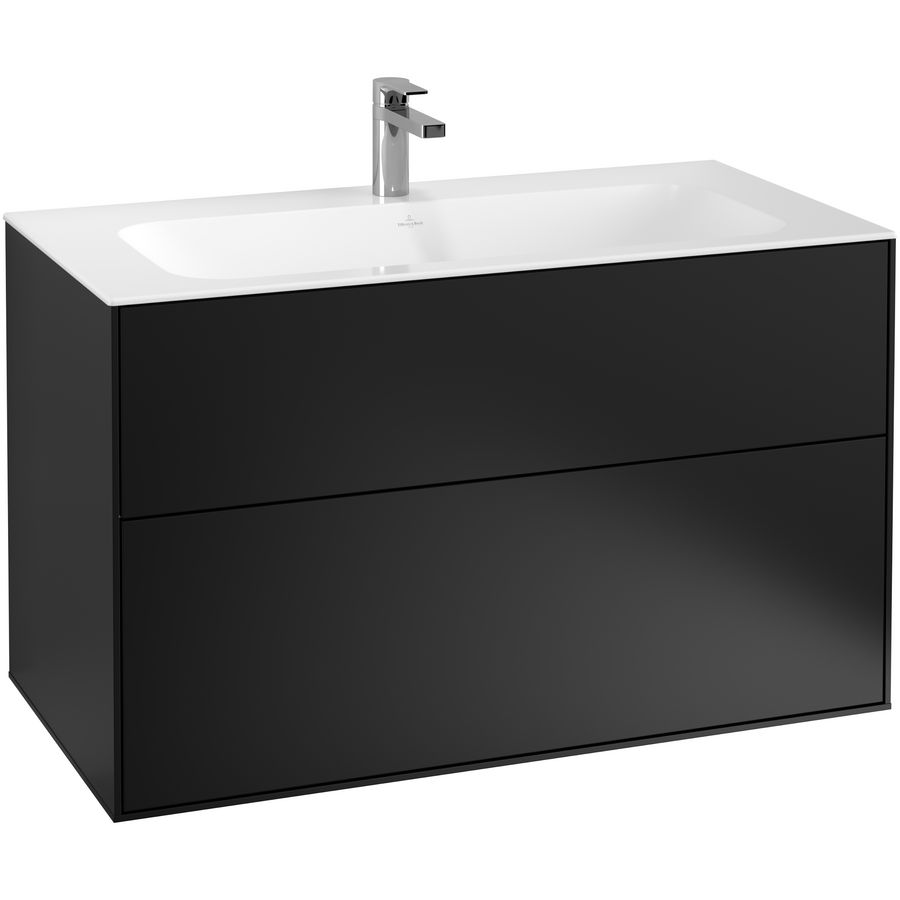 Wastafelonderkast Finion 996x591x498mm Black Matt Lacquer F02000PD