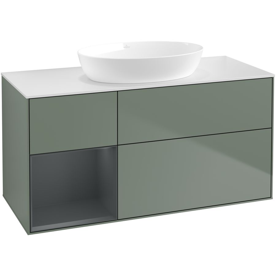 Wastafelonderkast Finion 1200x603x501mm Olive Matt Lacquer FA61HGGM