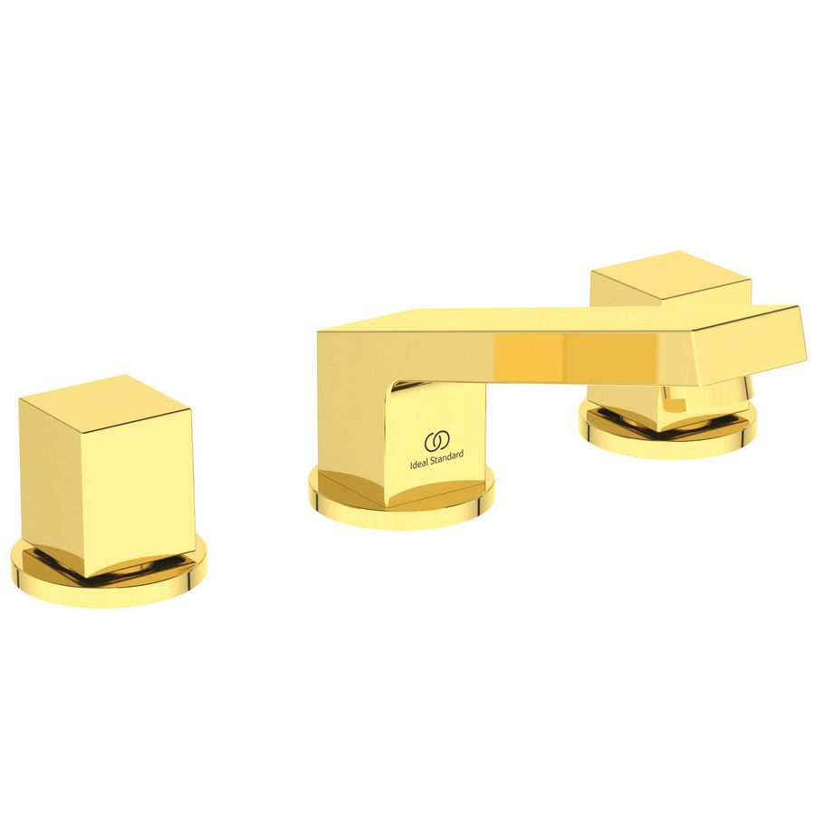 Wastafelmengkraan 3-gats 5l/min m. waste brushed gold Extra