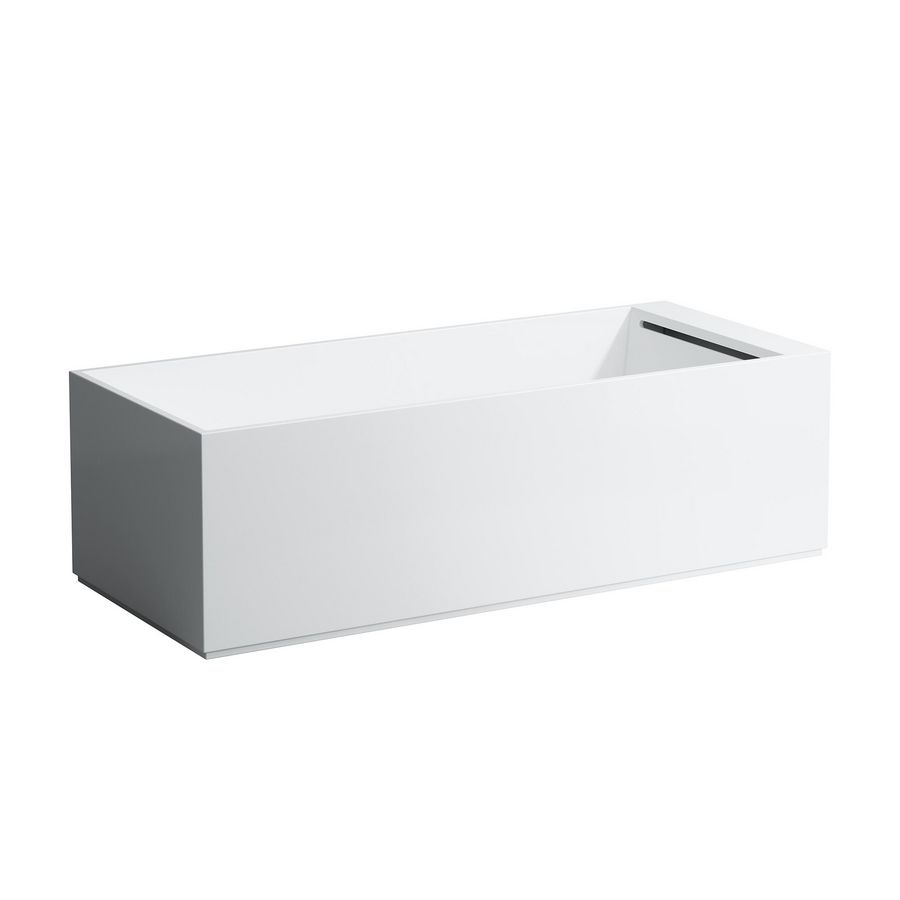 vrijstaand bad 1750x750mm verl.overl. kraanplat. voeteneind wit