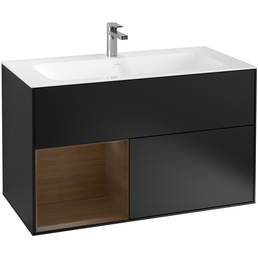 Wastafelonderkast Finion 996x591x498mm Black Matt Lacquer F030GNPD