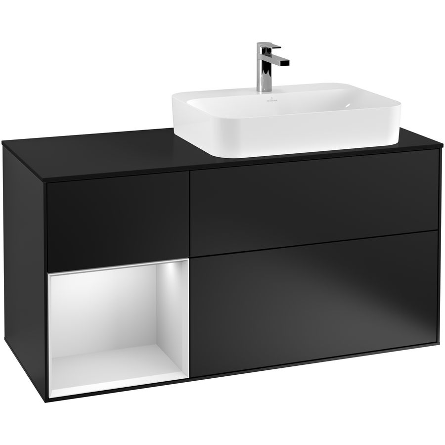 Wastafelonderkast Finion 1200x603x501mm Black Matt Lacquer G392MTPD