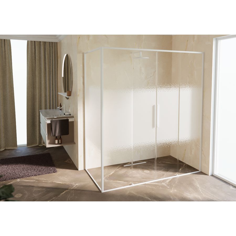 Schuifdeur RIGA 2A 1160-1190x2000mm Rose-1 motief profiel matwit