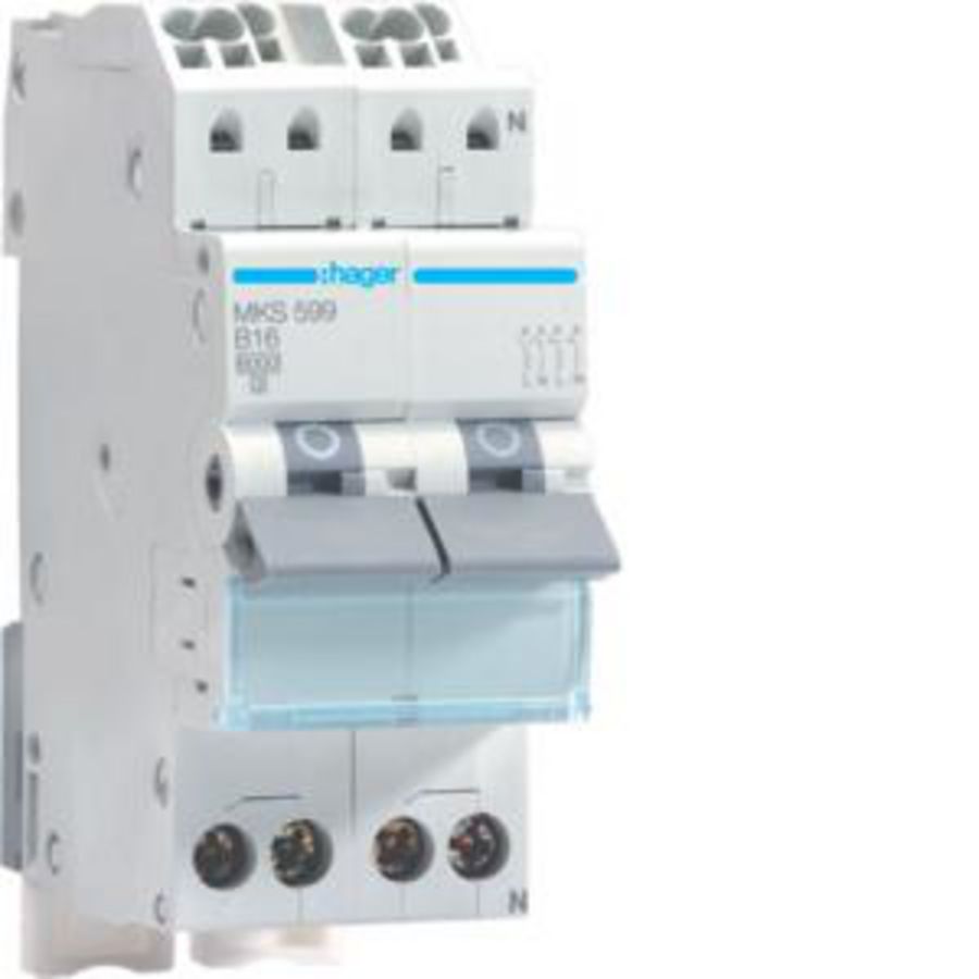 Uitbreidingsset installatieautomaat / fornuisgroep 2x1p+N 16A B-karakteristiek 6kA