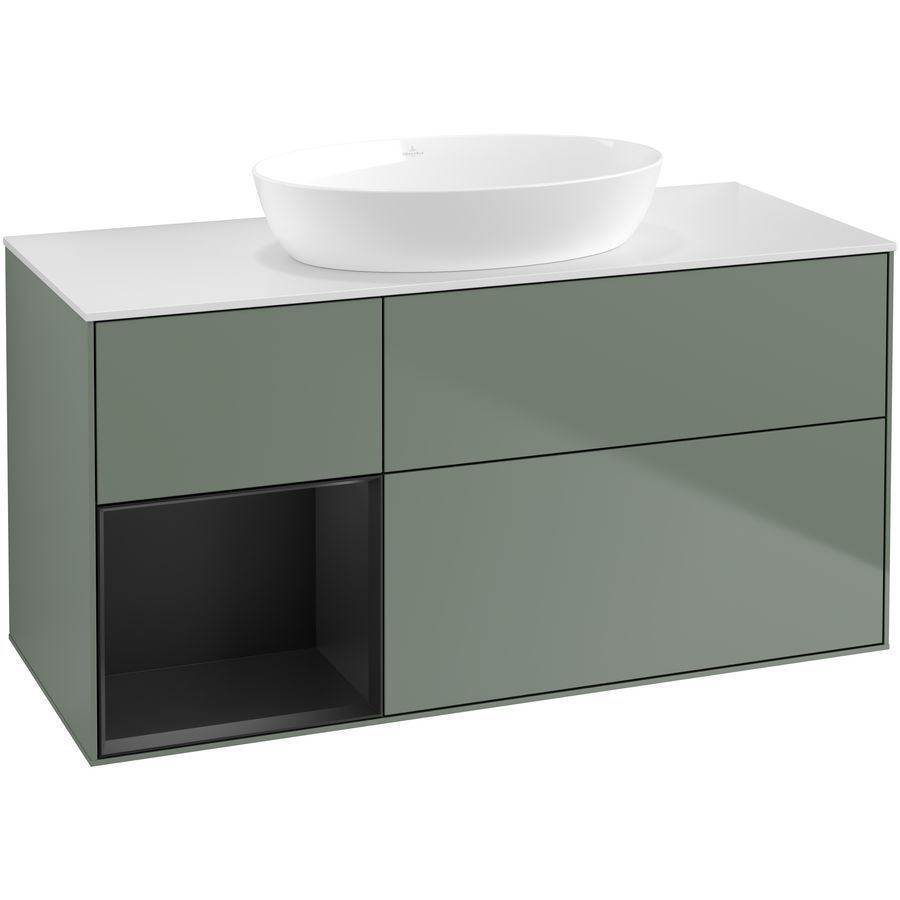 Wastafelonderkast Finion 1200x603x501mm Olive Matt Lacquer FA61PDGM