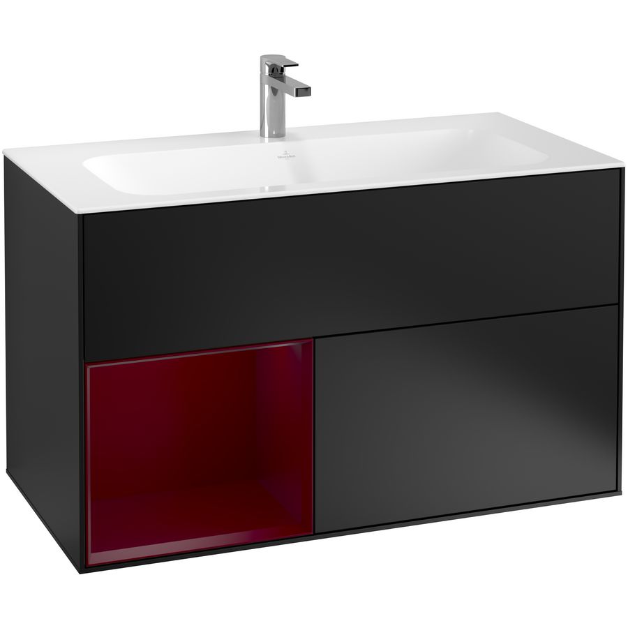 Wastafelonderkast Finion 996x591x498mm Black Matt Lacquer F030HBPD