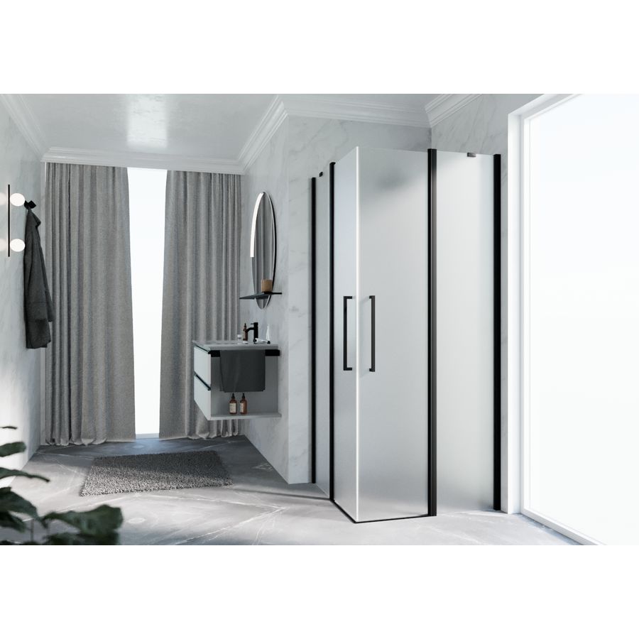 Hoekinstap Y2A 570-590x2000mm zwart satin