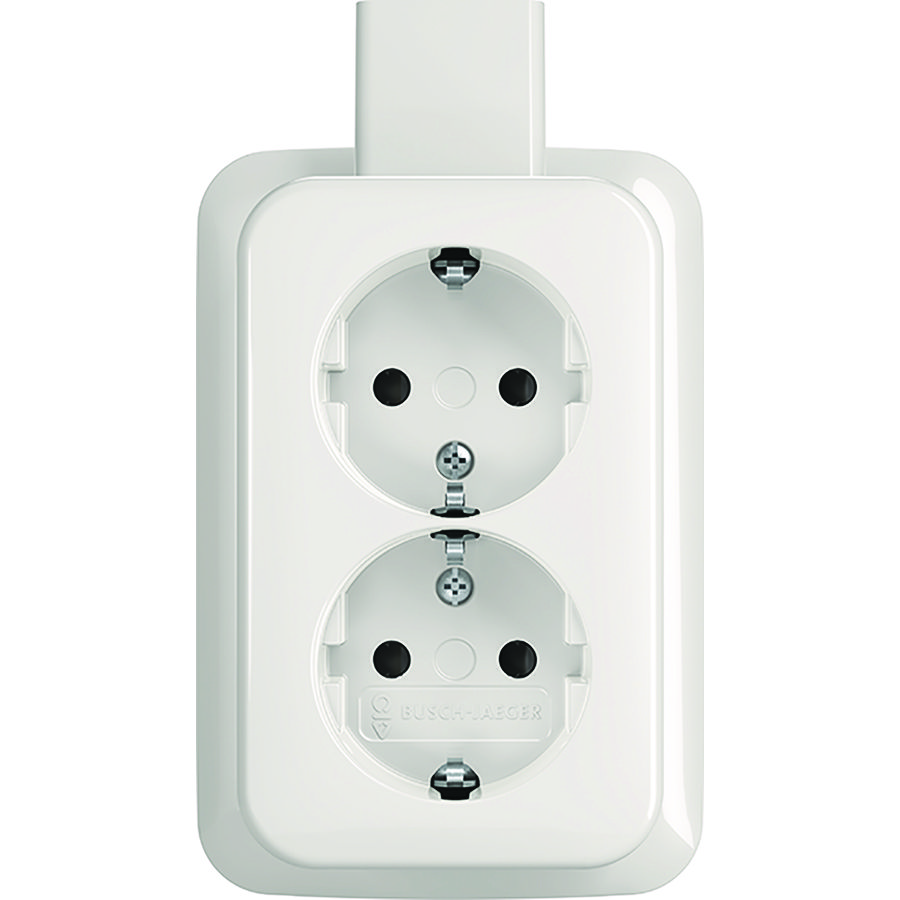 Wandcontactdoos ra dubbel kv + plaat opb AP alpin