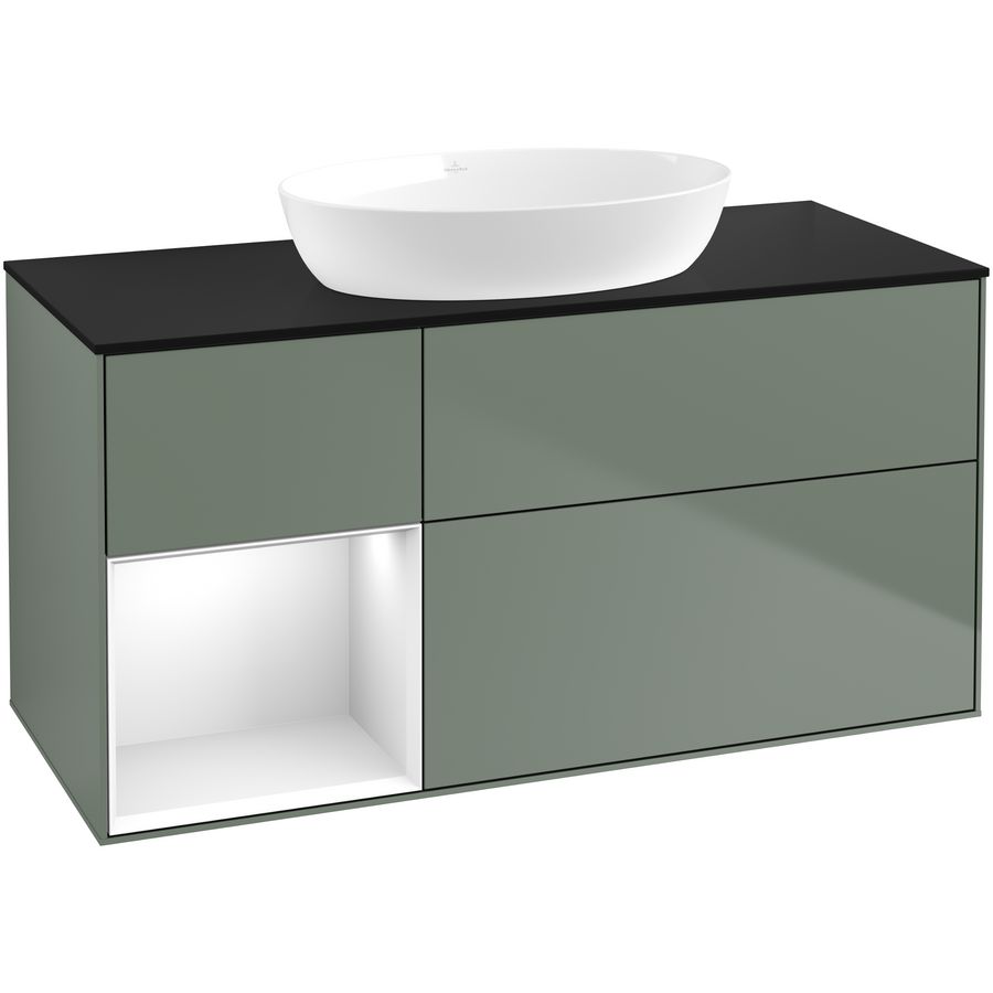 Wastafelonderkast Finion 1200x603x501mm Olive Matt Lacquer FA62GFGM