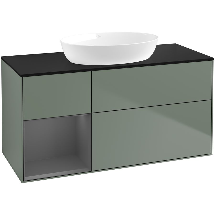 Wastafelonderkast Finion 1200x603x501mm Olive Matt Lacquer FA62GKGM