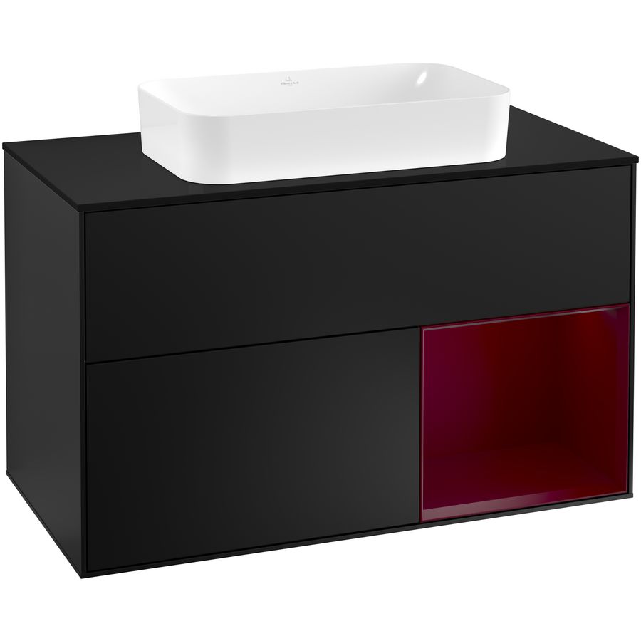 Wastafelonderkast Finion 1000x603x501mm Black Matt Lacquer G252HBPD