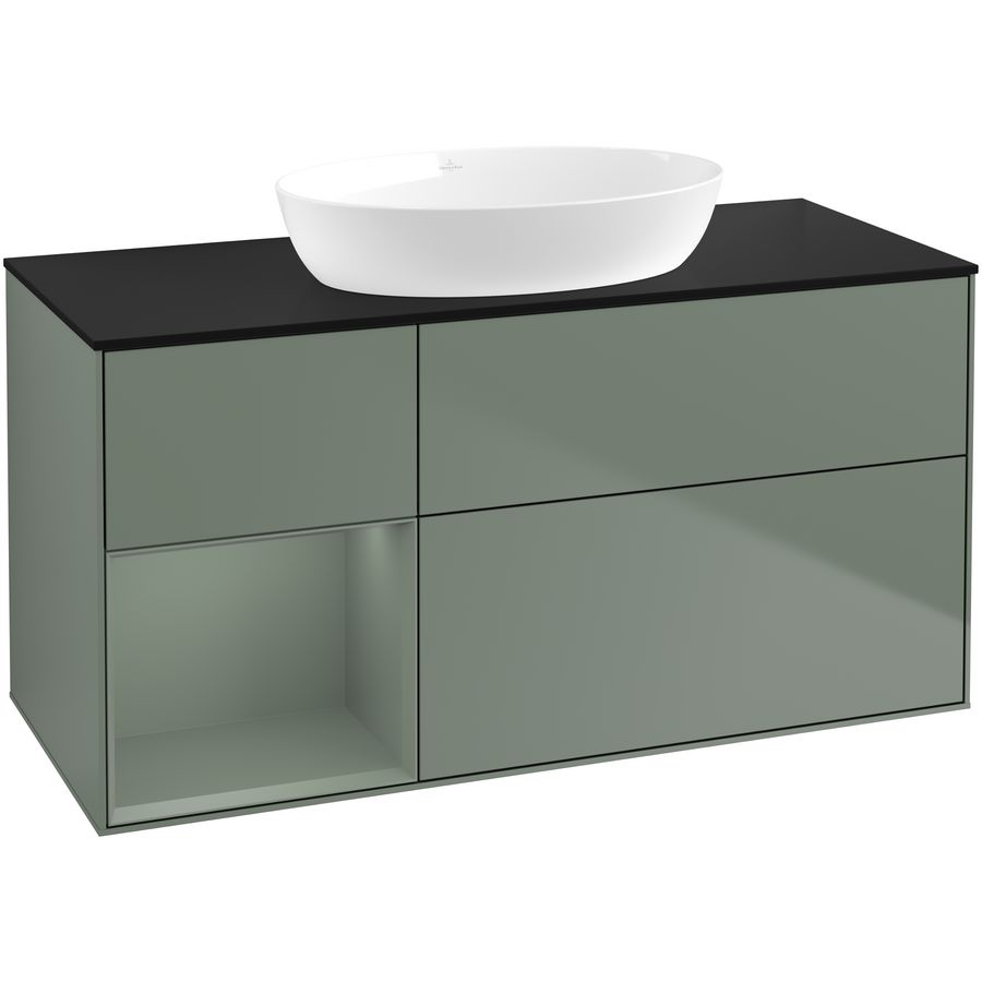 Wastafelonderkast Finion 1200x603x501mm Olive Matt Lacquer FA62GMGM