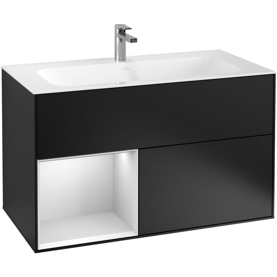 Wastafelonderkast Finion 996x591x498mm Black Matt Lacquer F030MTPD