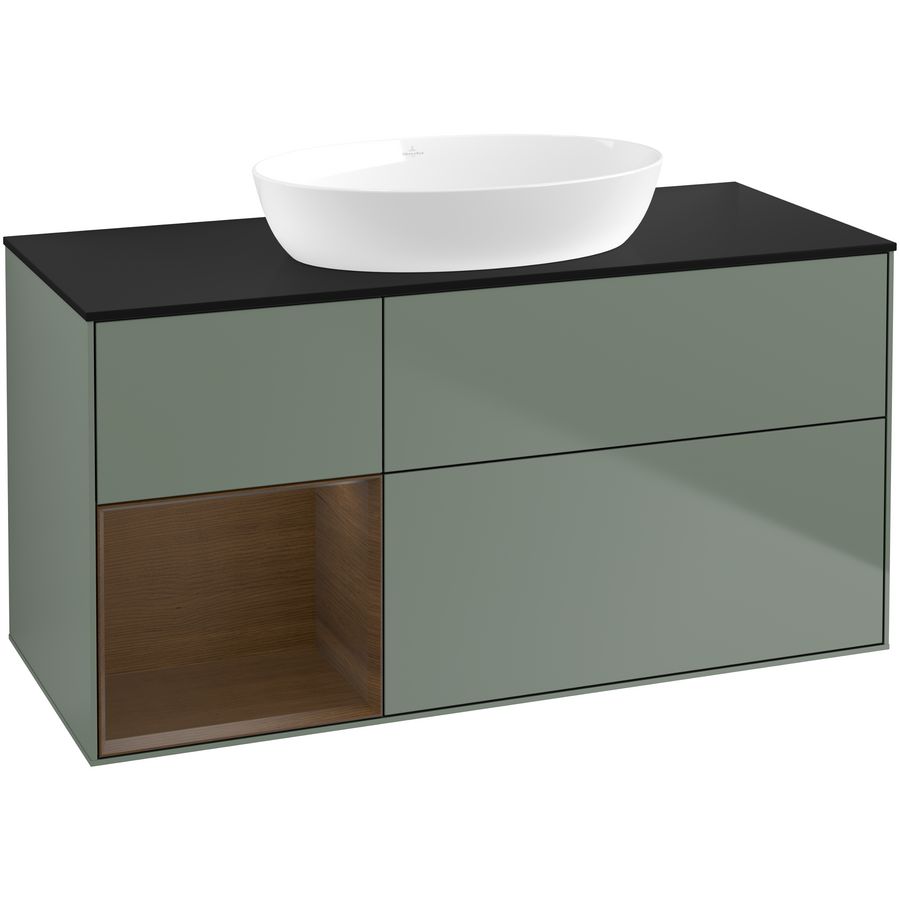 Wastafelonderkast Finion 1200x603x501mm Olive Matt Lacquer FA62GNGM