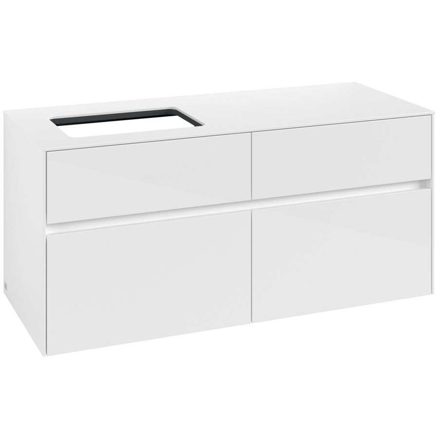 Wastafelonderkast Collaro 1200x548x500mm Glossy White C11300DH