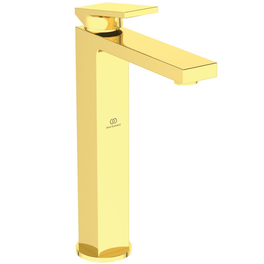 Wastafelmengkraan verhoogd 5l/min z. waste brushed gold Extra