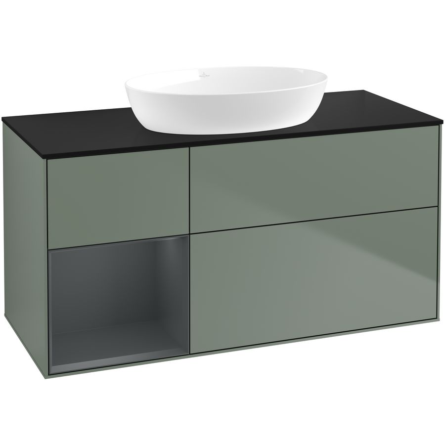 Wastafelonderkast Finion 1200x603x501mm Olive Matt Lacquer FA62HGGM