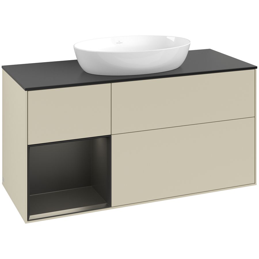 Wastafelonderkast Finion 1200x603x501mm S.Grey Matt Lacquer GA62PDHJ