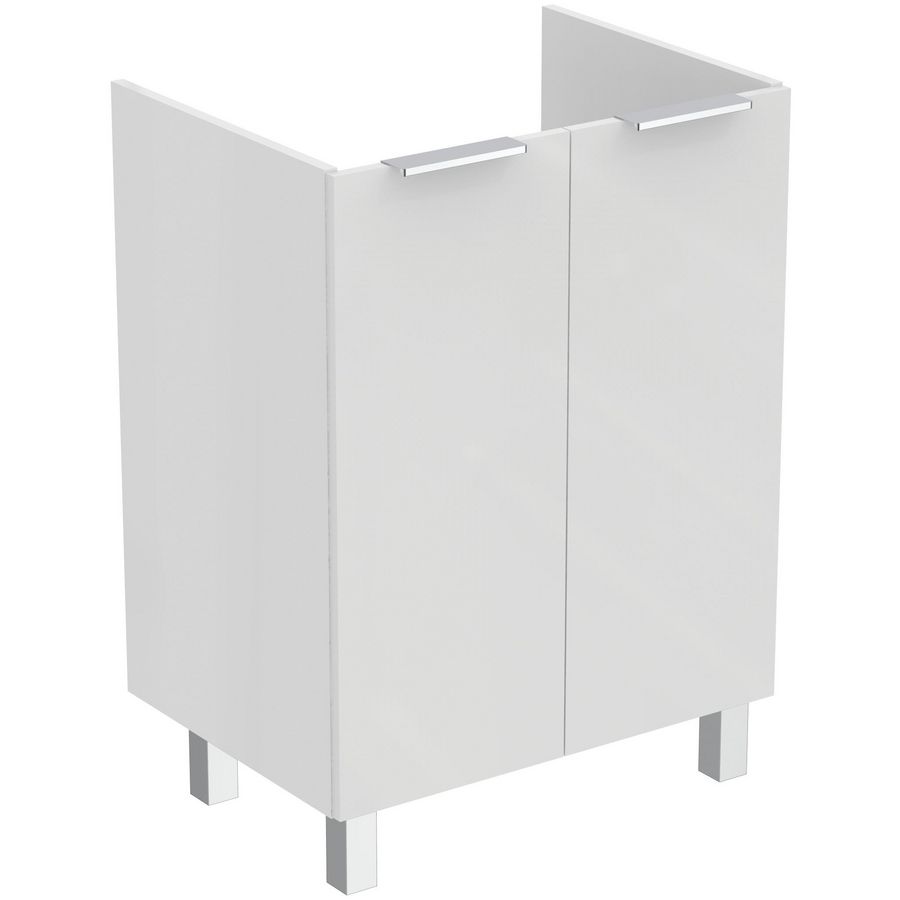 Wastafelmeubel 600x440x825mm 2 dr wit poten Tiempo