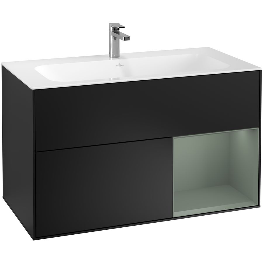 Wastafelonderkast Finion 996x591x498mm Black Matt Lacquer F040GMPD