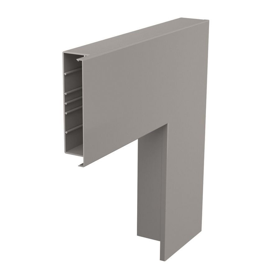 Platte hoek 560,5x210x80 polyvinylchlorid steengrijs 0
