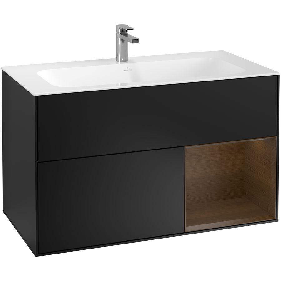 Wastafelonderkast Finion 996x591x498mm Black Matt Lacquer F040GNPD