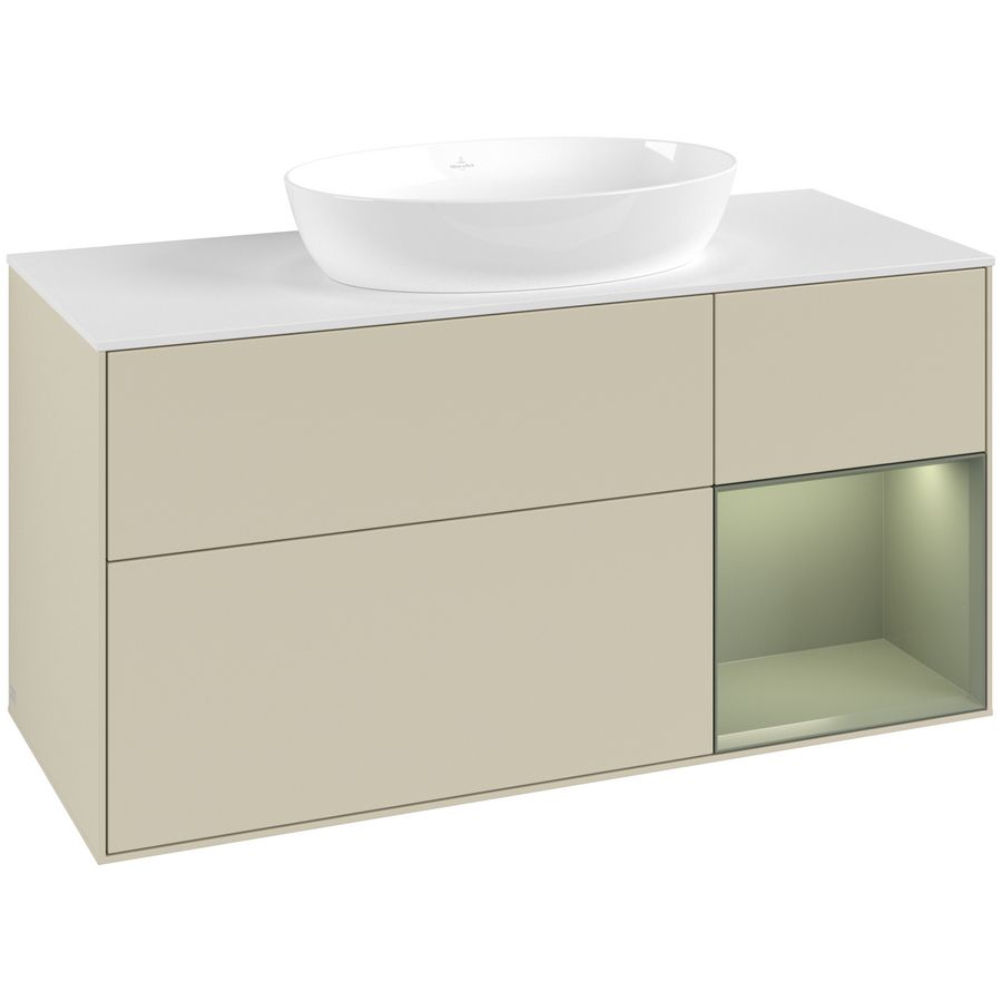 Wastafelonderkast Finion 1200x603x501mm S.Grey Matt Lacquer GA71GMHJ