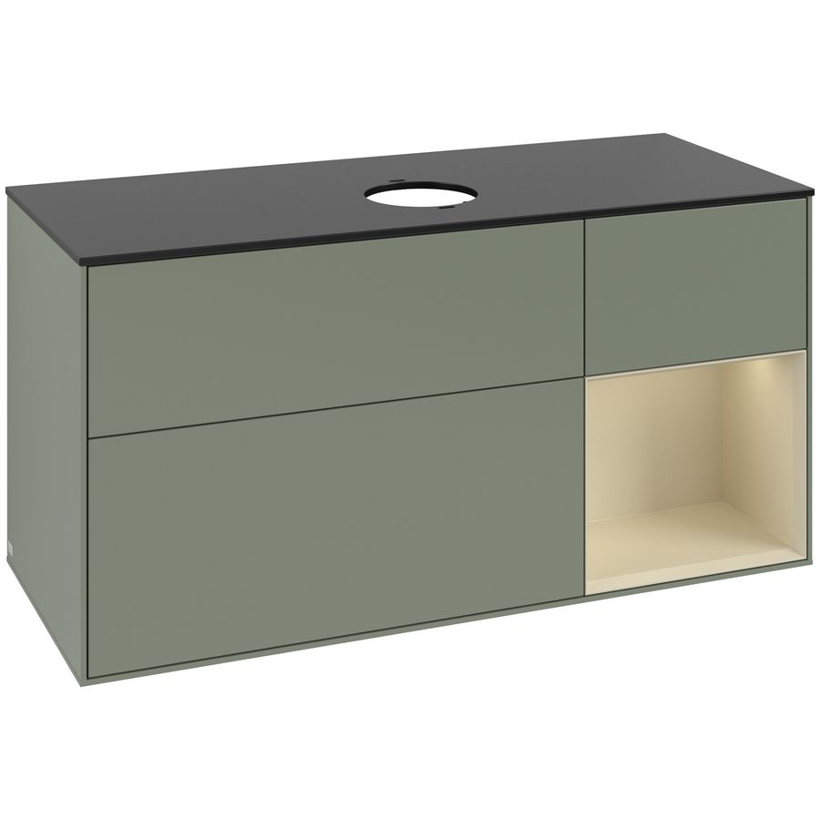 Wastafelonderkast Finion 1200x603x501mm Olive Matt Lacquer FA72HJGM