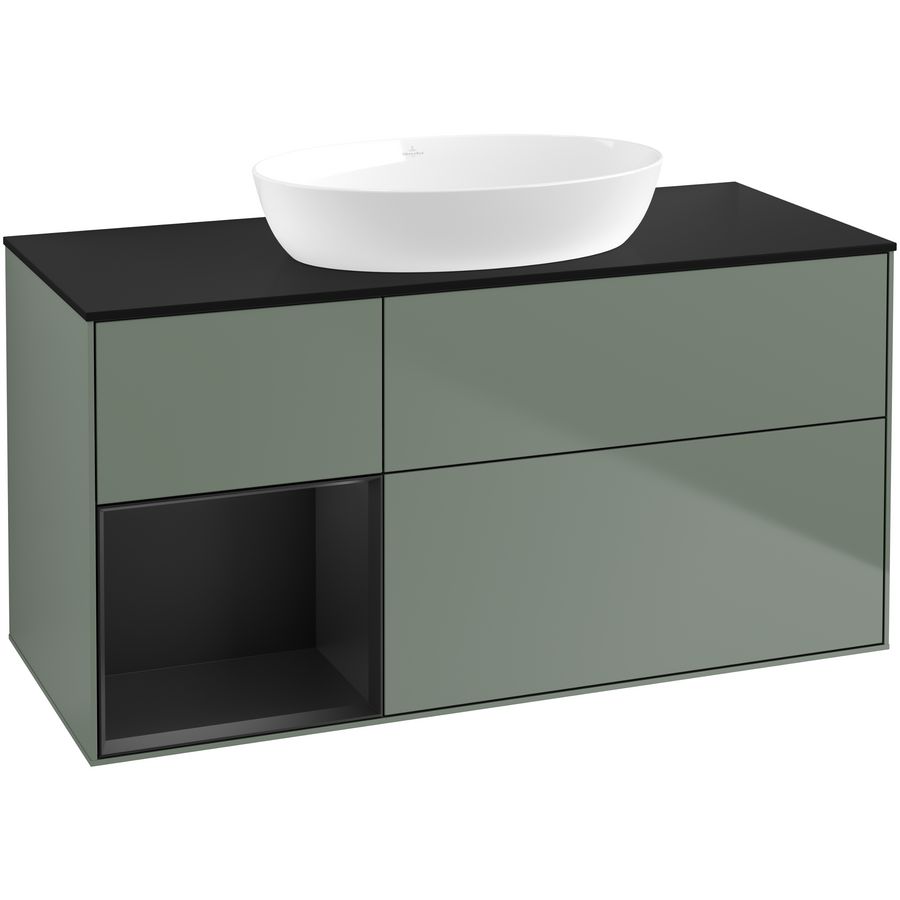 Wastafelonderkast Finion 1200x603x501mm Olive Matt Lacquer FA62PDGM