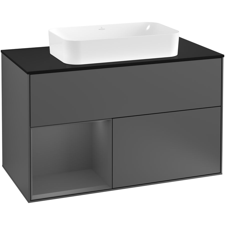 Wastafelonderkast Finion 1000x603x501mm Antr. Matt Lacquer G242GKGK