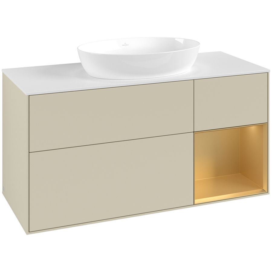 Wastafelonderkast Finion 1200x603x501mm S.Grey Matt Lacquer GA71HFHJ
