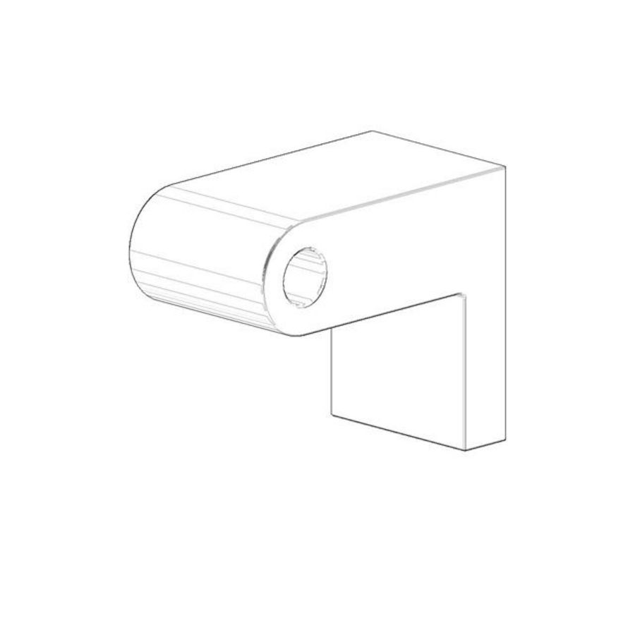 Houder voor badgreep links 40x60x73mm chr