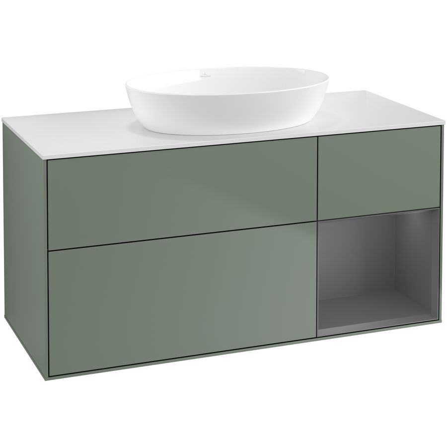 Wastafelonderkast Finion 1200x603x501mm Olive Matt Lacquer FA71GKGM