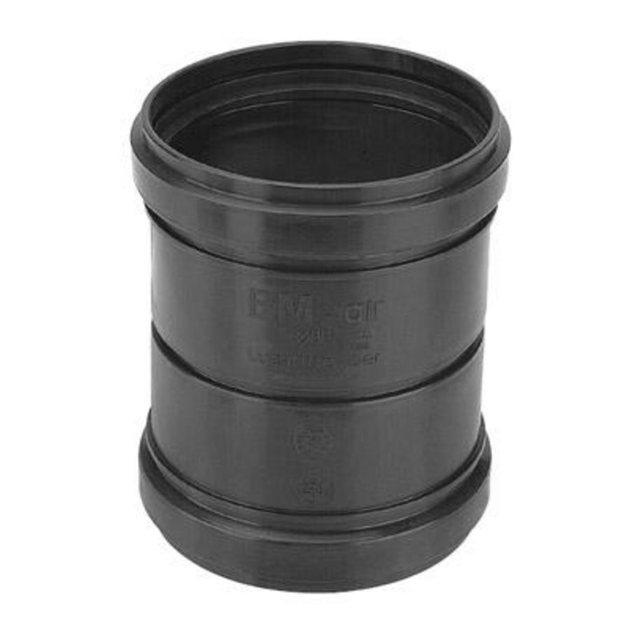 Koppelstuk luchttoevoer 80mm zwart