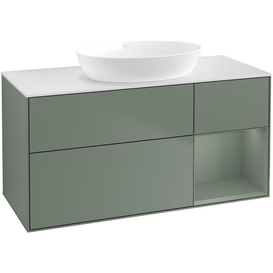 Wastafelonderkast Finion 1200x603x501mm Olive Matt Lacquer FA71GMGM