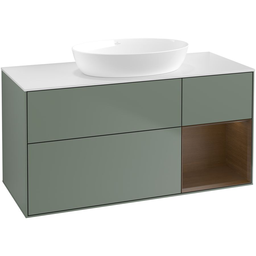 Wastafelonderkast Finion 1200x603x501mm Olive Matt Lacquer FA71GNGM